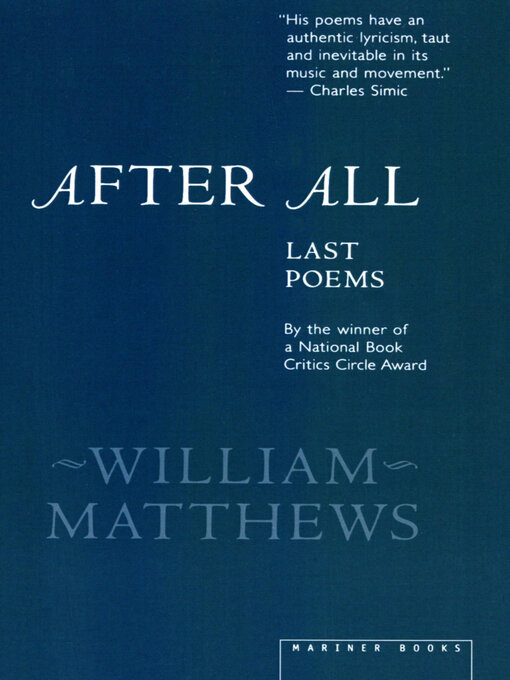 Title details for After All by William Matthews - Available